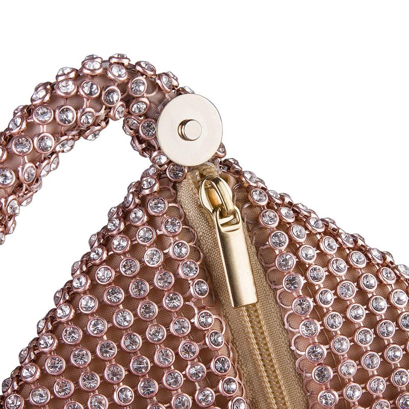 CROWN GUIDE Women's Vintage Evening Bags Clutches Bling Beaded Wedding Party Gowns Formal Prom Purses Handbags With Wristlet Silver - Image 5